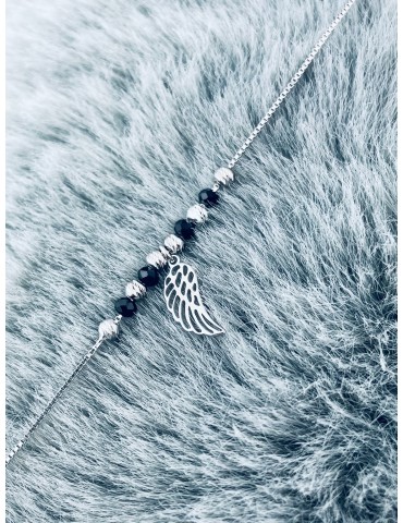 Flügel Armband 925 Silber mit Spinell Damen