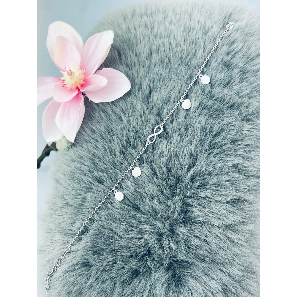 Herz Infinity 925 Silber Ankerkette Armband