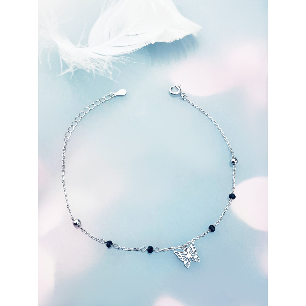 Schmetterling Armband 925 Silber mit Spinell Damen