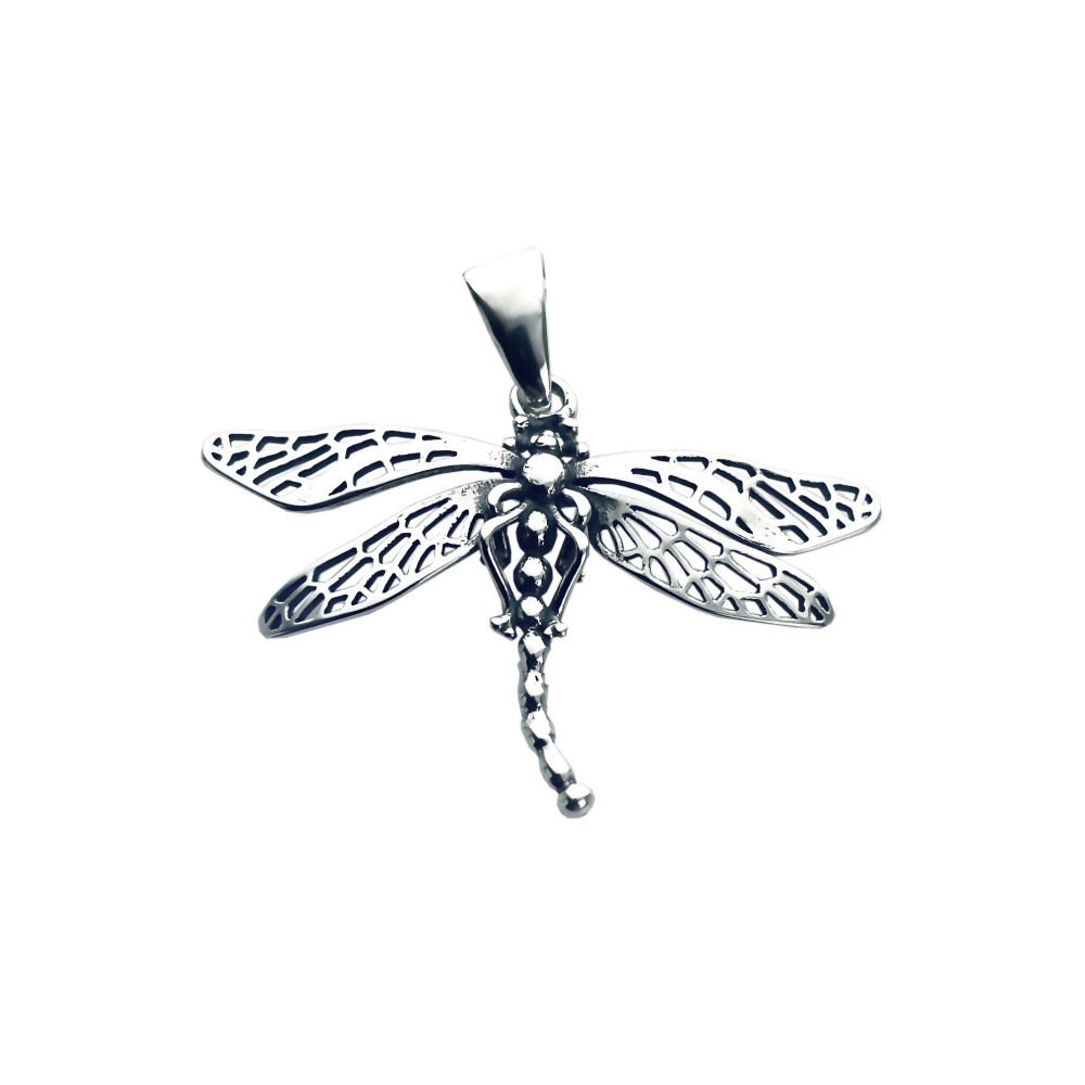 925 Silber Damen Medaillon Anhänger Libelle