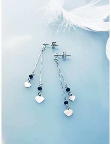 Herz 925 Silber Ohrringe mit Spinel