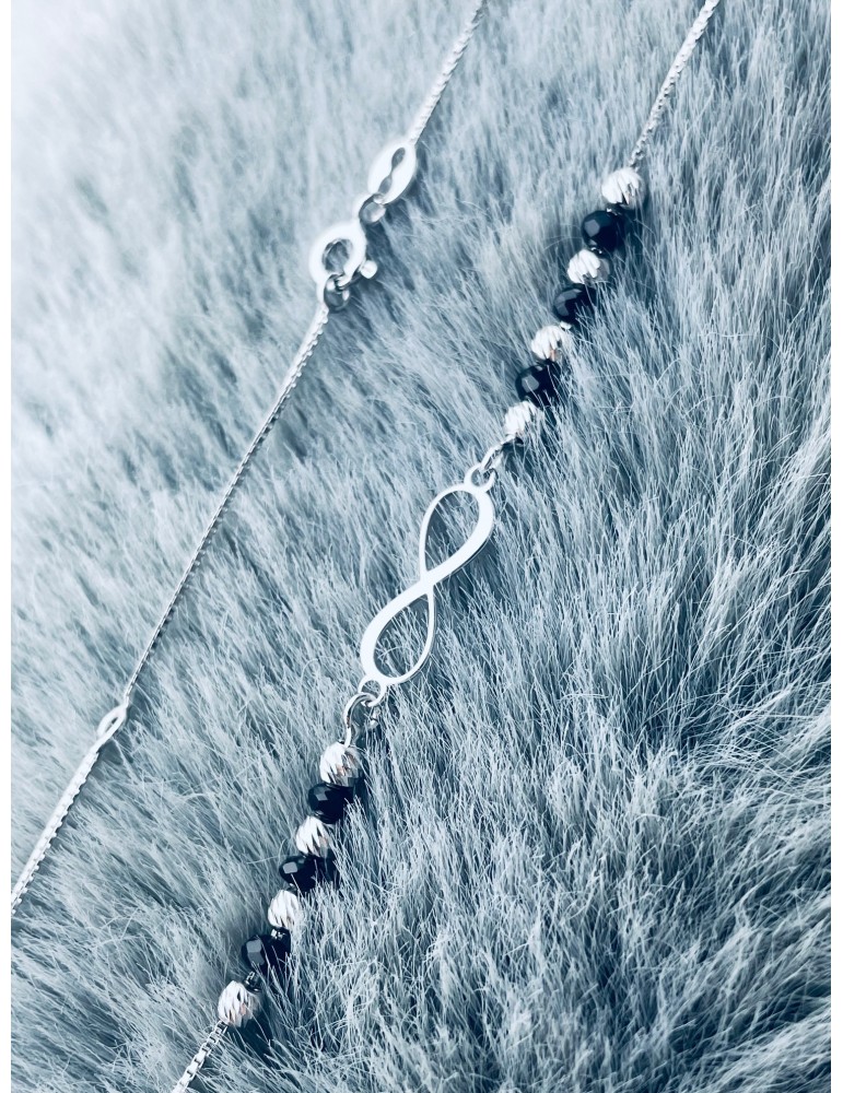 Infinity 925 Silber Halskette mit Spinel Halsband Damen