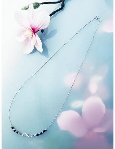 Infinity 925 Silber Halskette mit Spinel Halsband Damen