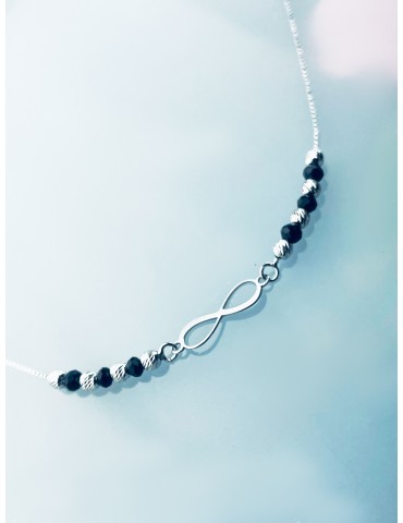 Infinity 925 Silber Halskette mit Spinel Halsband Damen