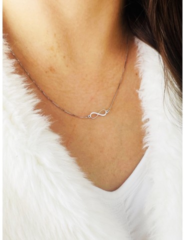 Infinity 925 Silber Halskette Halsband Damen