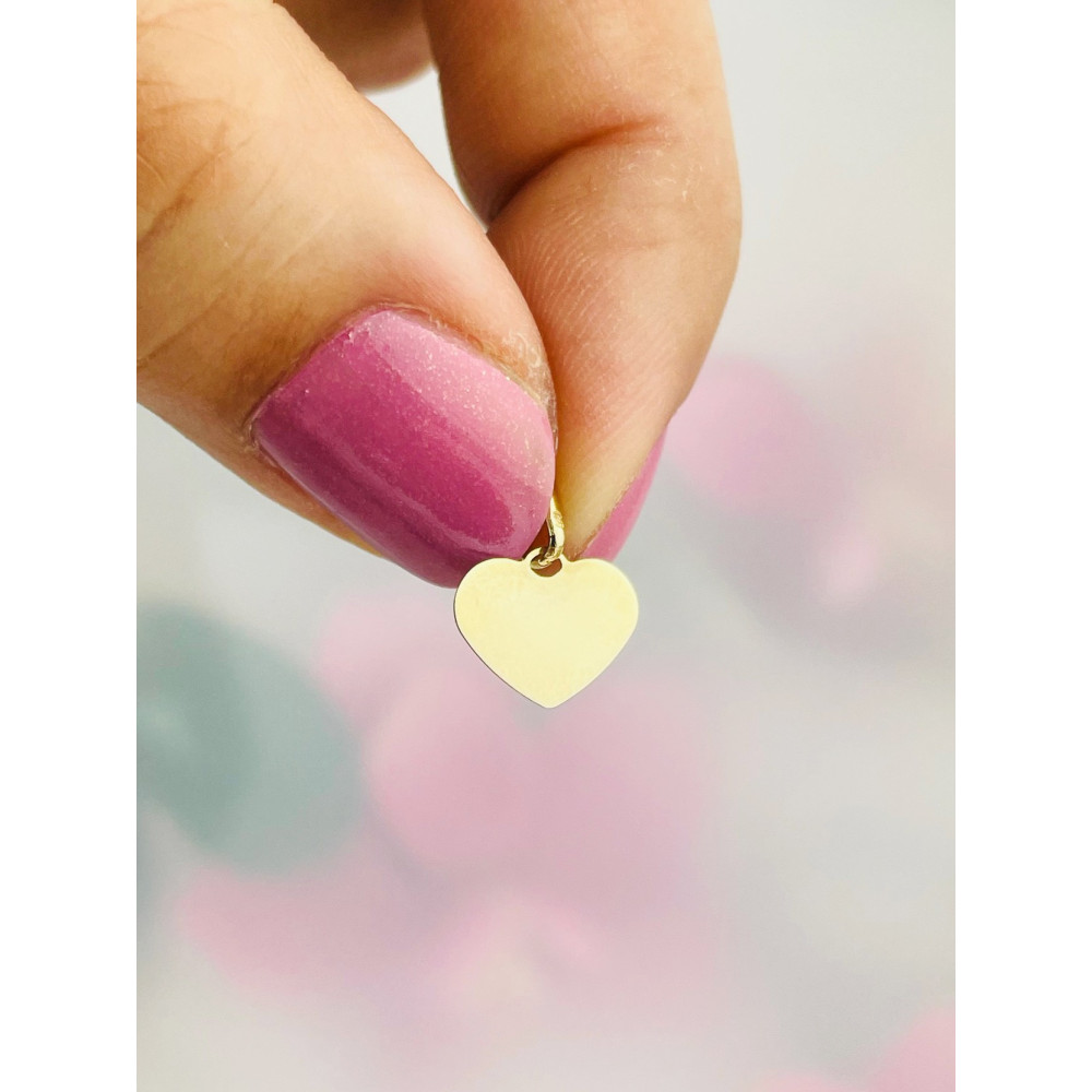 Złoty wisiorek zawieszka serce serduszko płaskie gładkie polerowane