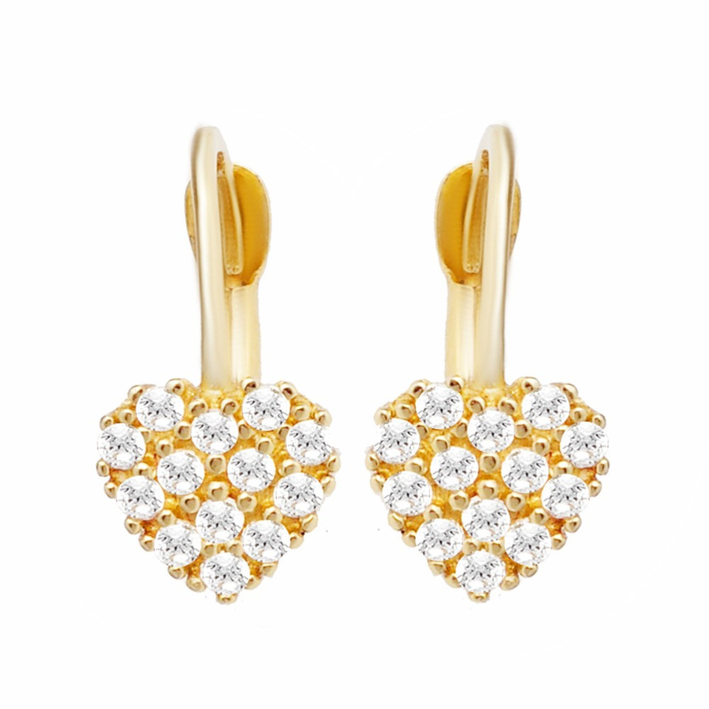 Gold Ohrringe Mit Zirconia Herzen Ohrhänger Ohrstecker Ohrschmuck Gelbgold