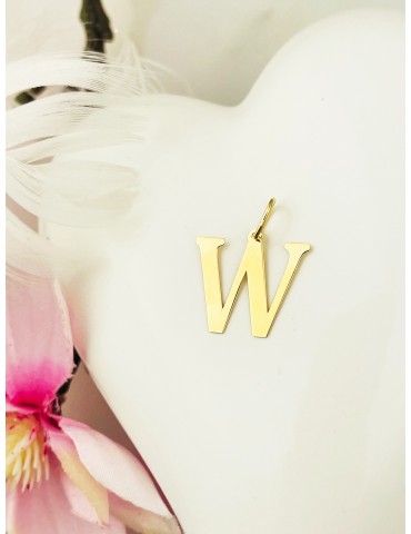 Anhänger Buchstabe W Kettenanhänger Goldanhänger 14KT Gelbgold