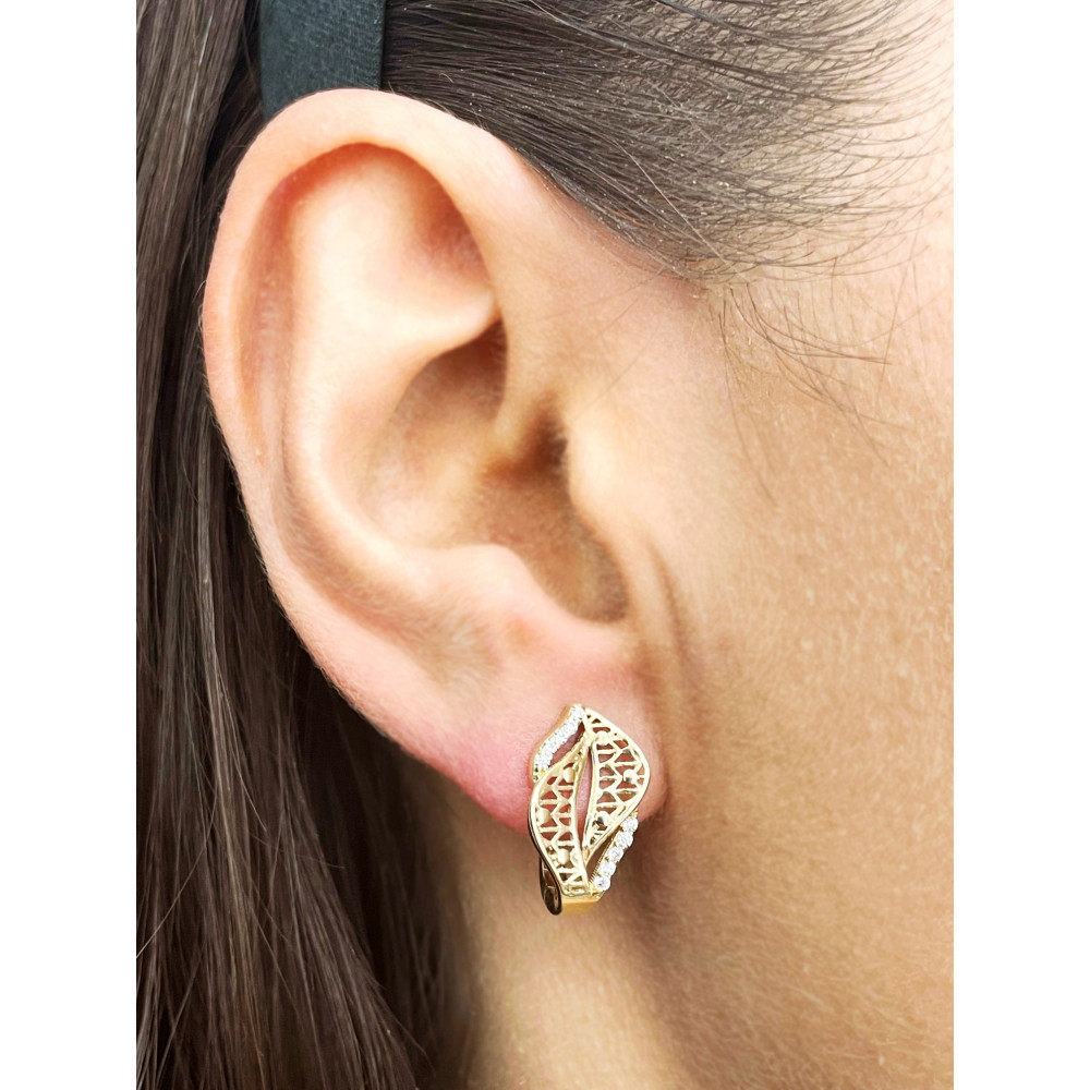 Gold Ohrringe Mit Zirkonia Ohrhänger Ohrstecker Ohrschmuck Gelbgold