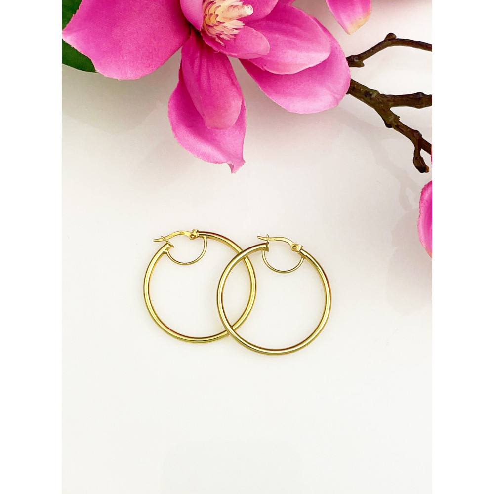 Creolen Ohrringe Ohrhänger Ohrstecker Ohrschmuck Gelbgold Paar 585er 14kt