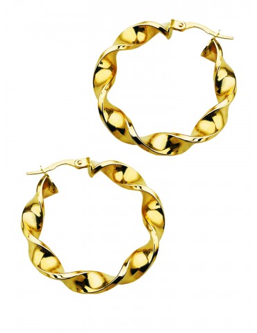 Kreis Creolen Ohrringe Ohrhänger Ohrstecker Ohrschmuck Paar Gelbgold 585er 14KT