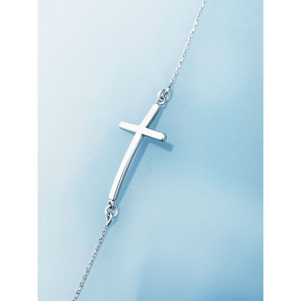 Kreuz 925 Silber Ankerkette Armband