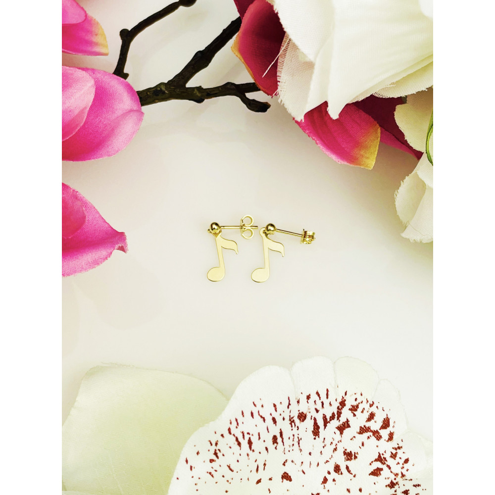 Ohrringe Note Ohrhänger Ohrstecker Ohrschmuck Gelbgold Paar