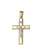 Goldanhänger Kettenanhänger Kreuz Jesus Christus Goldkreuz Bicolor Gelbgold 585er 14KT