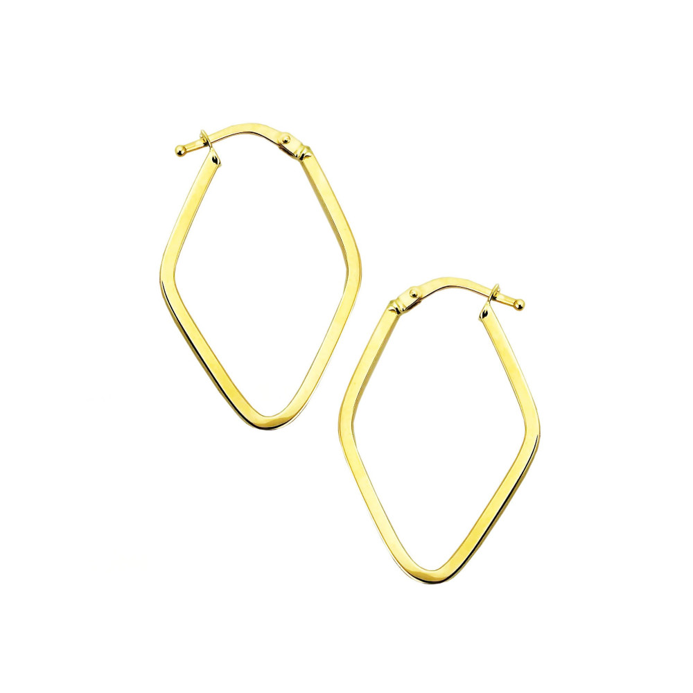 Rhombus Gold Ohrringe Ohrhänger Ohrstecker Ohrschmuck Paar Gelbgold 585er 14KT