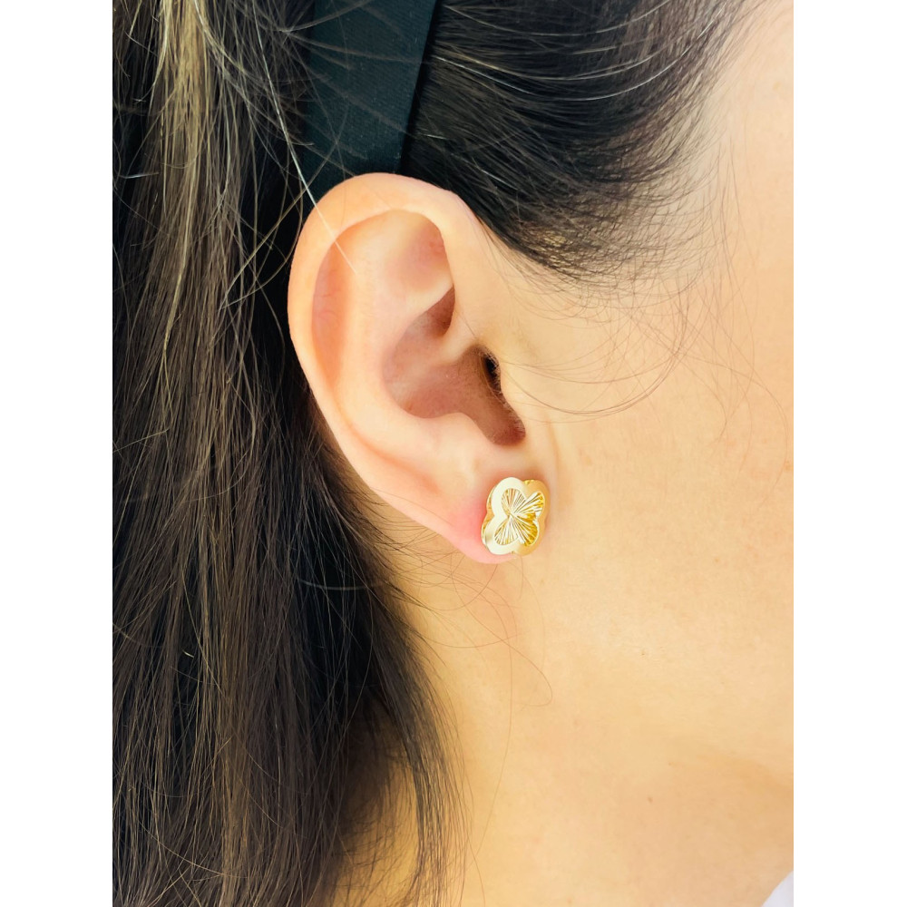 copy of Złote kolczyki kuleczki z cyrkoniami dwukolorowe