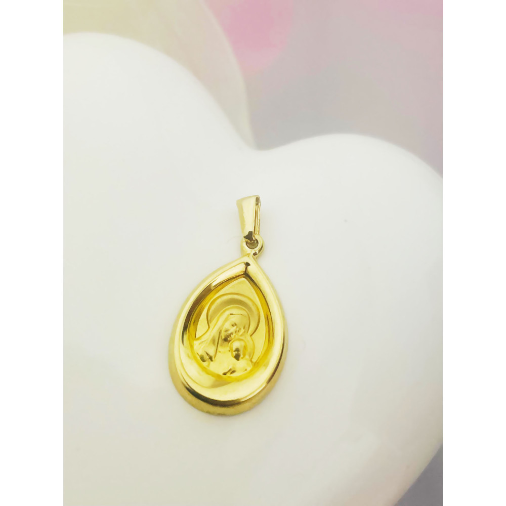 Anhänger Madonna Maria mit Jesuskind Kettenanhänger Gelbgold