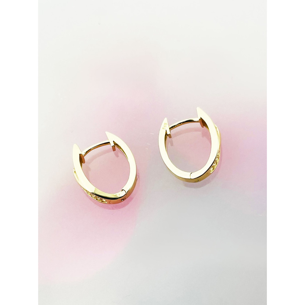 Ohrringe mit Zirkonia Ohrhänger Ohrstecker Ohrschmuck Gelbgold Paar 585er 14KT