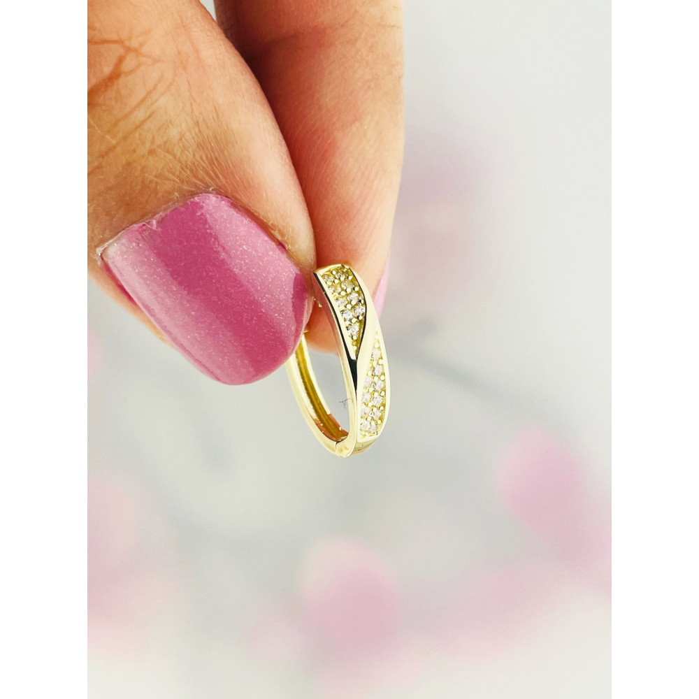 Ohrringe mit Zirkonia Ohrhänger Ohrstecker Ohrschmuck Gelbgold Paar 585er 14KT
