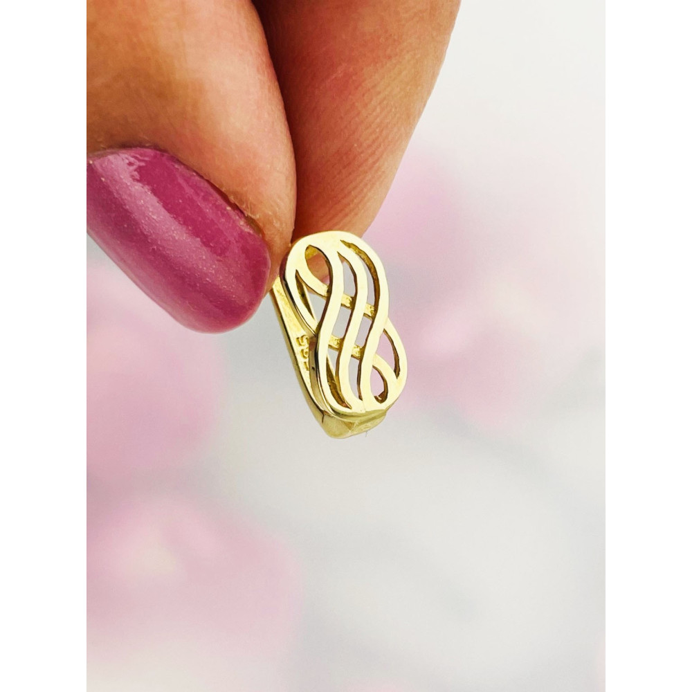 Infinity Ohrringe mit Zirkonia Ohrhänger Ohrstecker Ohrschmuck Gelbgold Paar 585er 14KT