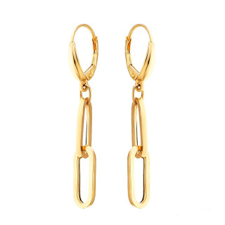 Złote kolczyki wiszące oczka łańcuszka