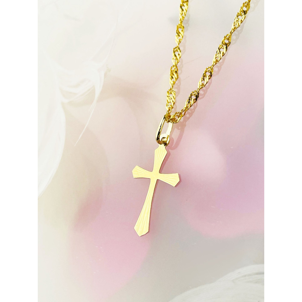 Goldanhänger Kettenanhänger Gold Anhänger Kreuz mit Jesus Goldkreuz Erstkommunion Gelbgold 585er 14KT