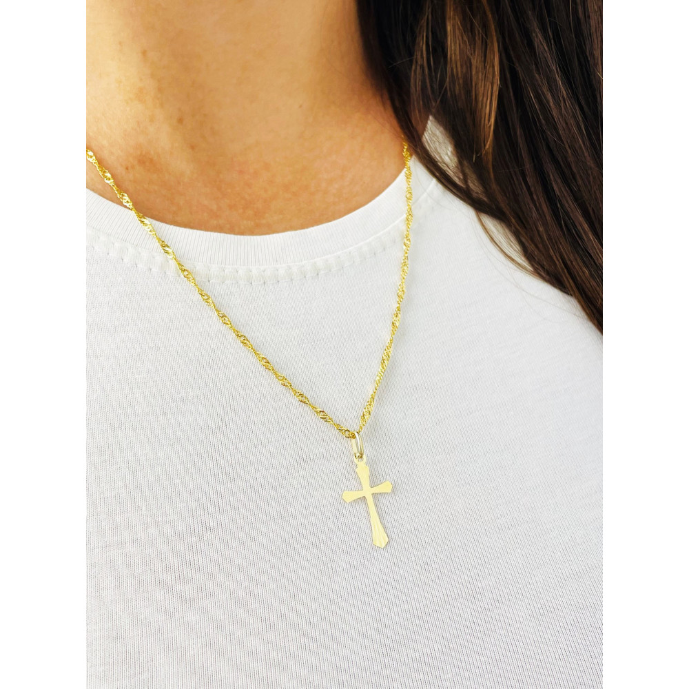 Goldanhänger Kettenanhänger Gold Anhänger Kreuz mit Jesus Goldkreuz Erstkommunion Gelbgold 585er 14KT