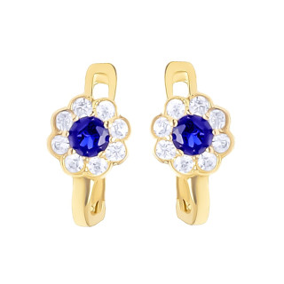 Gold Ohrringe Blumen Mit Zirkonia Ohrhänger Ohrstecker Ohrschmuck Paar Gelbgold