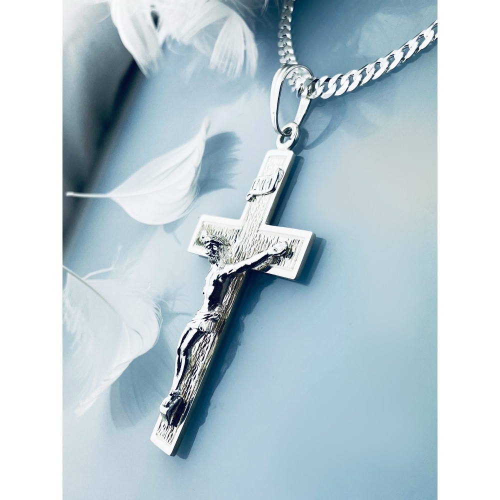 925 Silber großes Kreuz mit Jesus