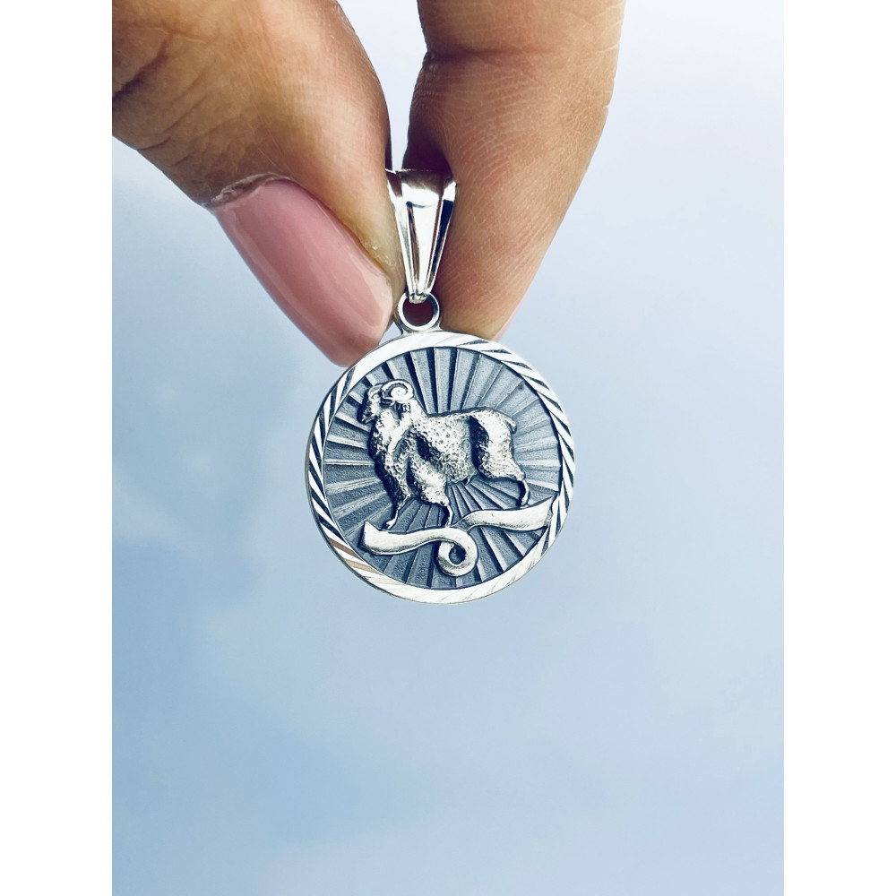 Srebrna zawieszka wisiorek znak zodiaku baran