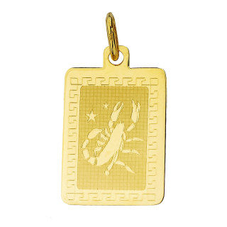 Goldanhänger Gelbgold griechisches Muster Sternzeichen Tierkreiszeichen Skorpion Horoskop Kettenanhänger