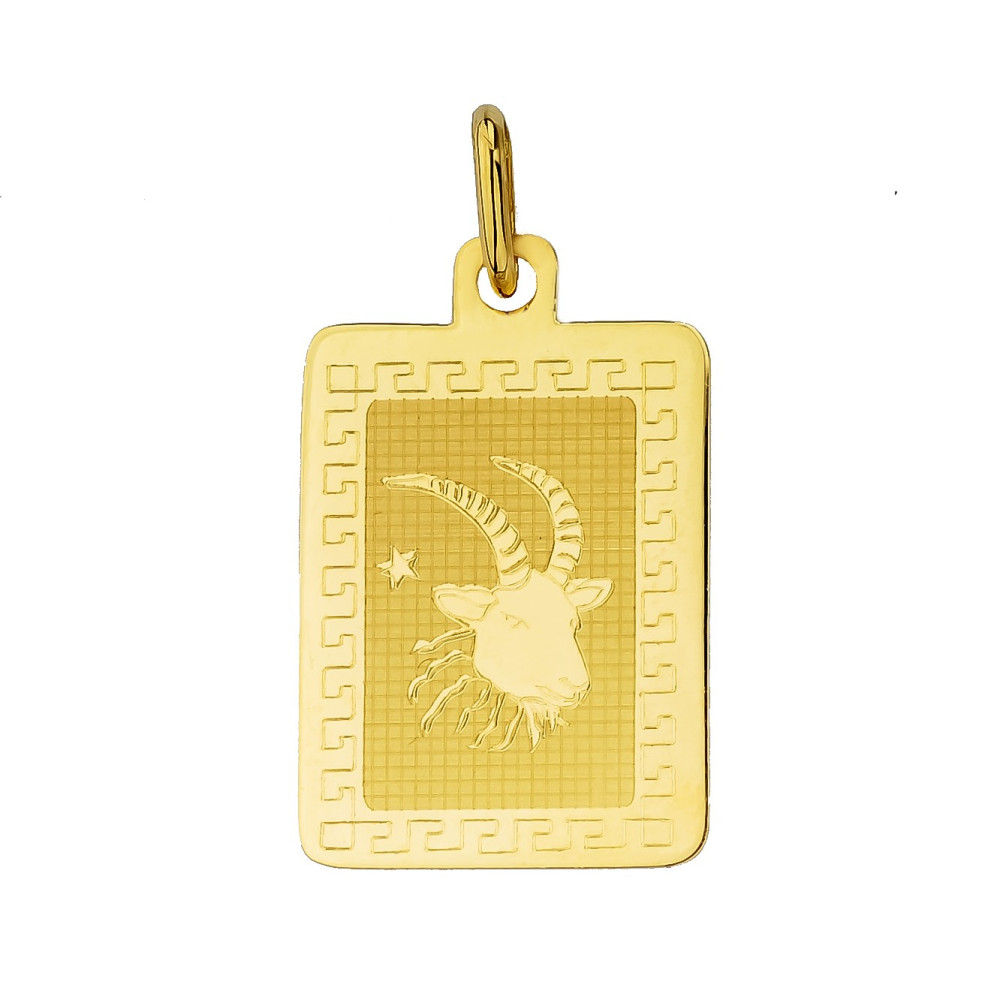 Goldanhänger Gelbgold griechisches Muster Sternzeichen Tierkreiszeichen Steinbock Horoskop Kettenanhänger