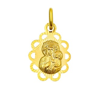 Złoty Medalik Zawieszka Matka Boska Częstochowska