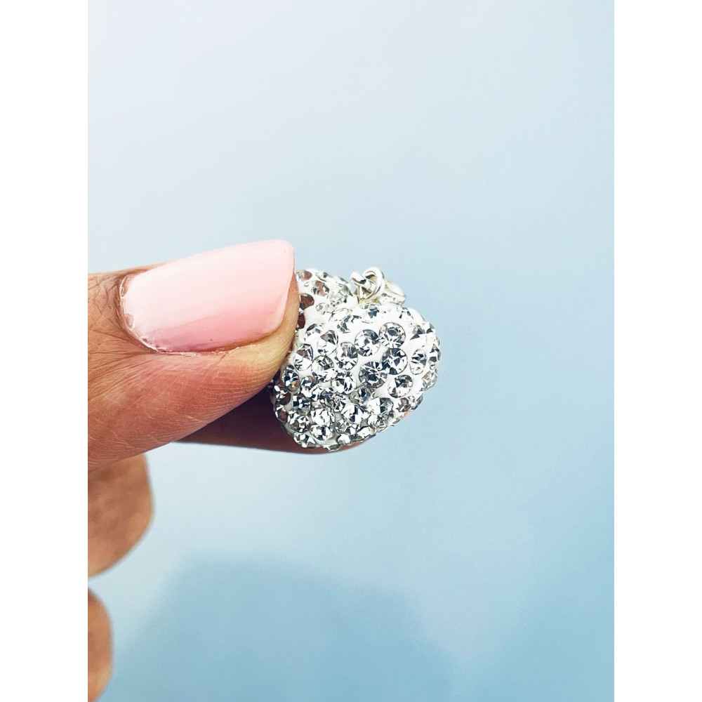 925 Silber Damen Medaillon Anhänger Herz mit Zirkonia