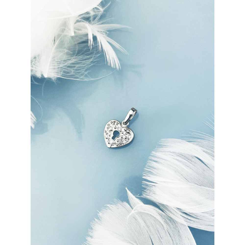 925 Silber Damen Medaillon Anhänger Herz mit Zirkonia
