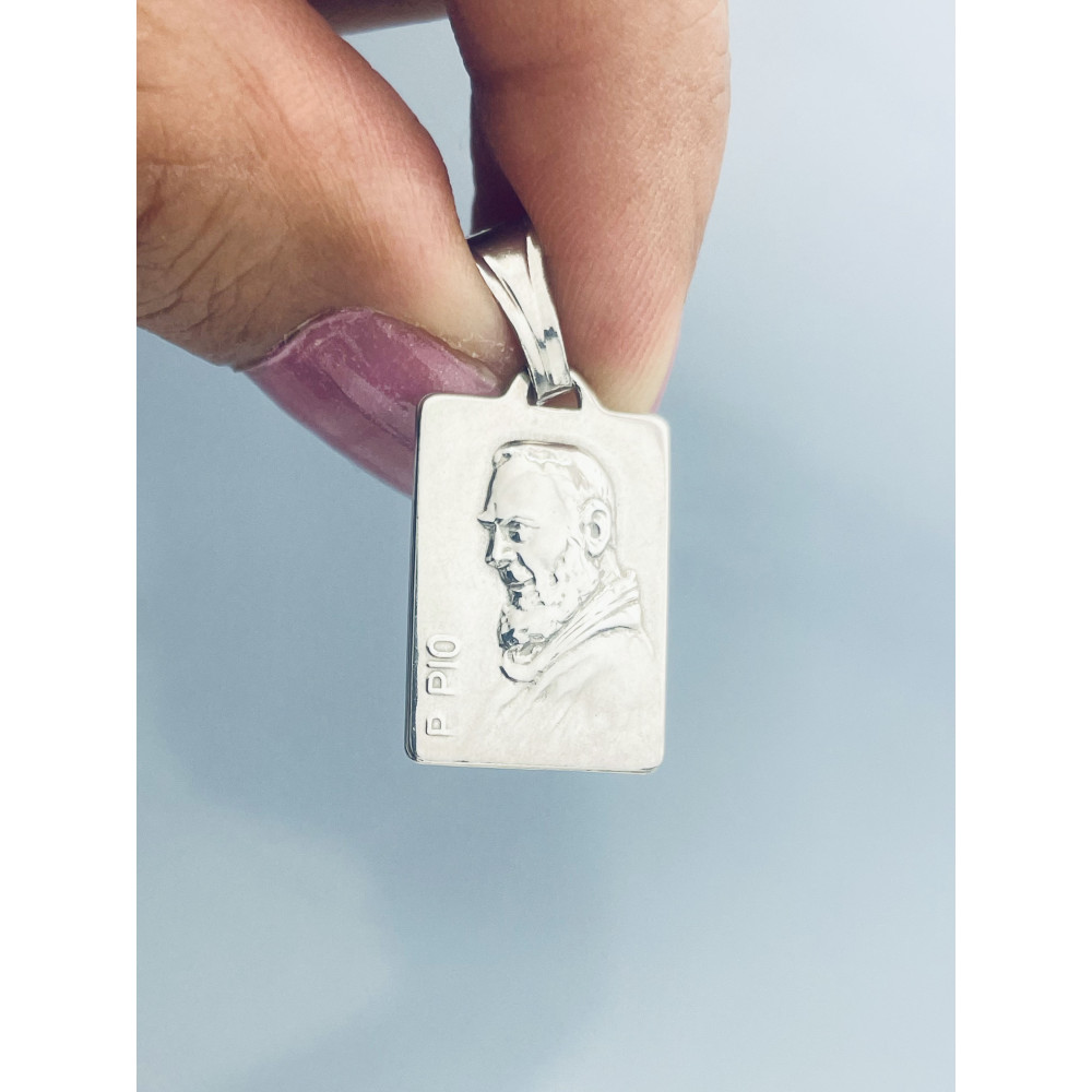 Silber Anhänger Pater PIO Erstkommunion 925er