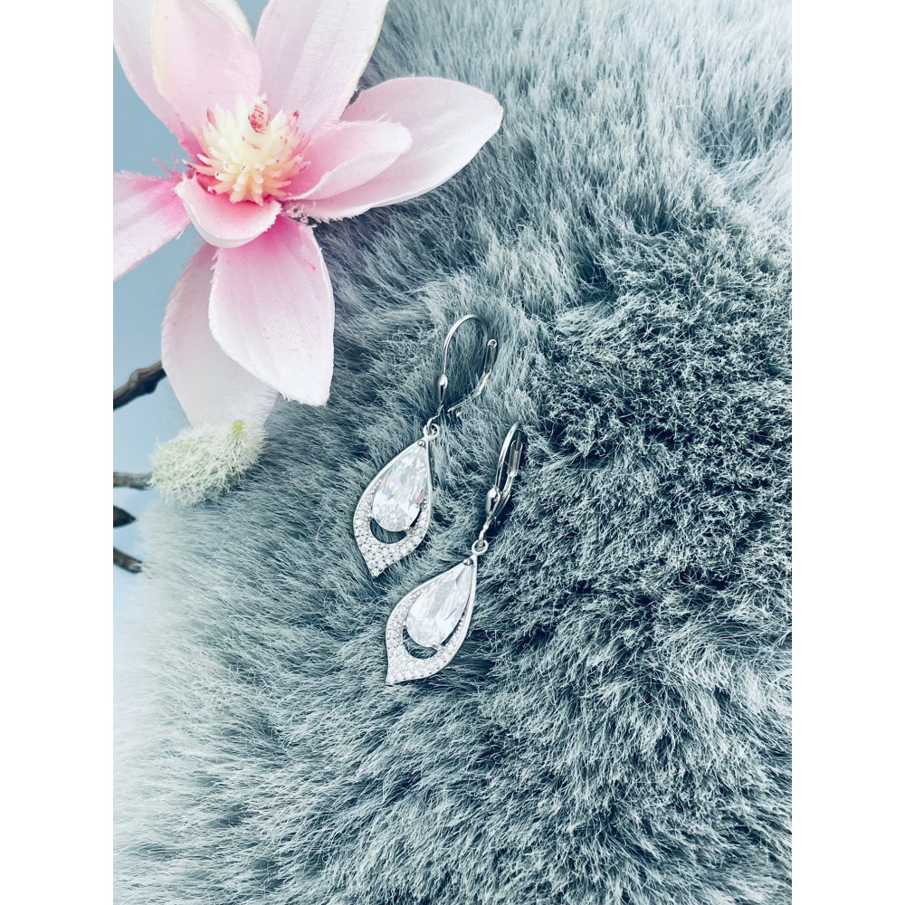 Träne 925 Silber Ohrringe mit Zirkonia