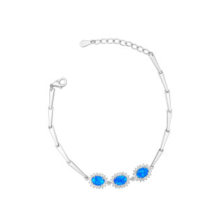 Armband 925 Silber mit Opal und Zirkonia