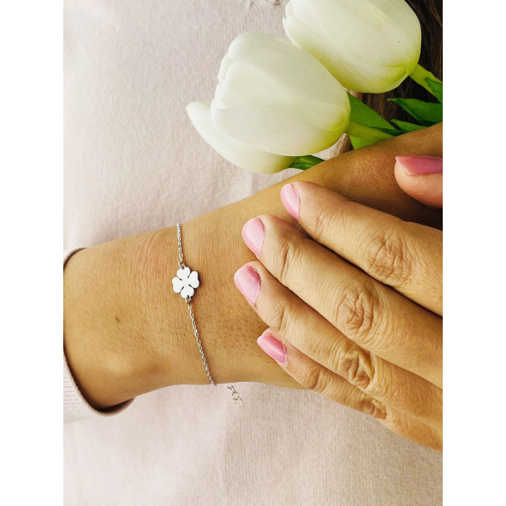 Kleeblatt Armband 925 Silber Damen Kinder
