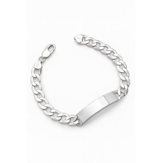 Silber 925 Panzerkette Armband mit Gravurplatte