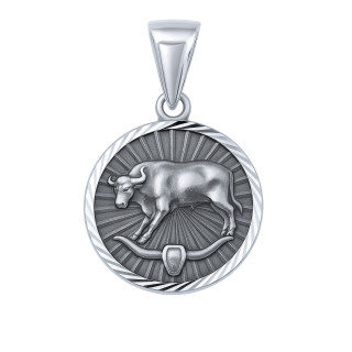 Srebrna zawieszka wisiorek znak zodiaku byk