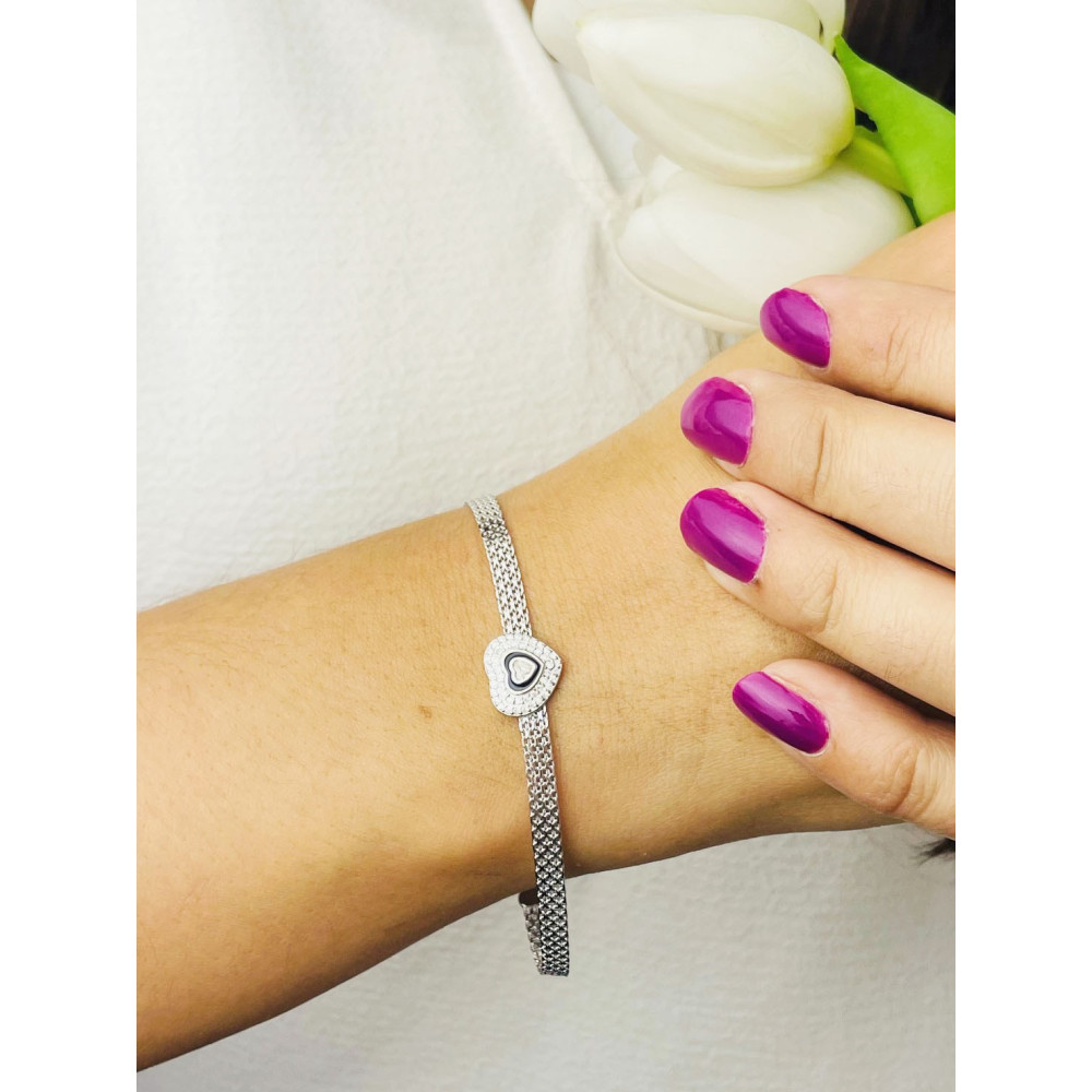 Silberarmband 925 mit Herz aus Zirkonia