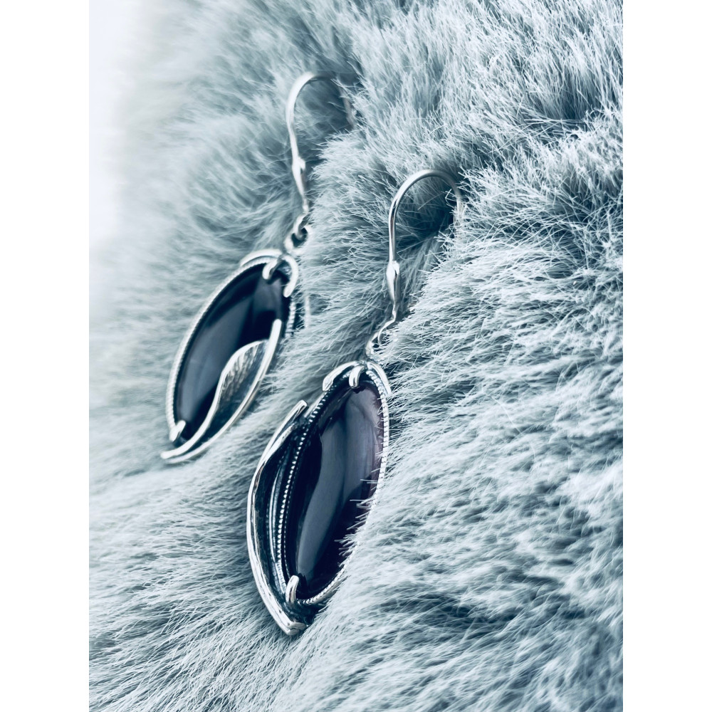 Oval 925 Silber Ohrringe mit Pflaumenstein