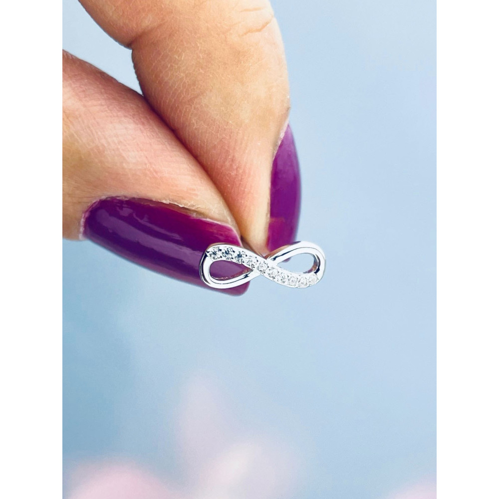 925 Silber Ohrringe Infinity mit Zirkonia