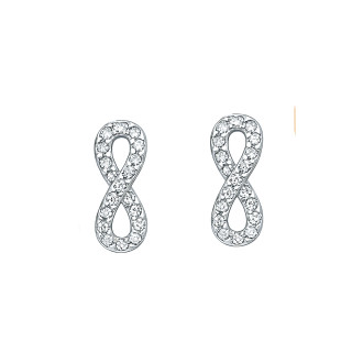 925 Silber Ohrringe Infinity mit Zirkonia