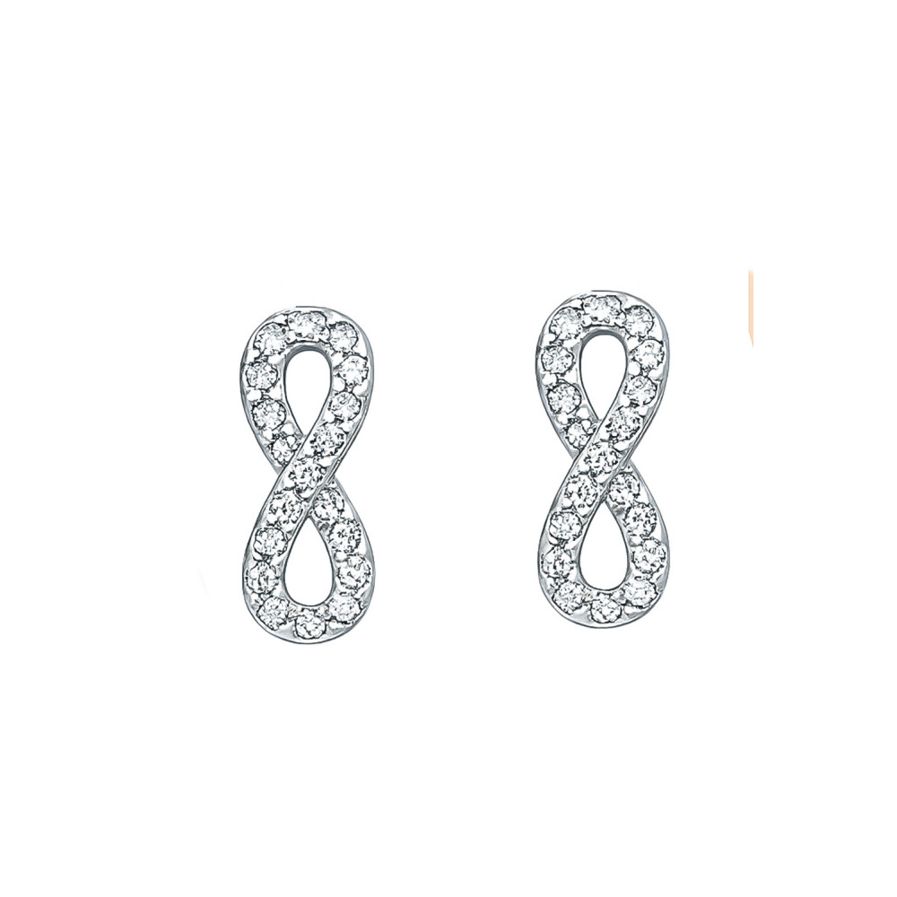 925 Silber Ohrringe Infinity mit Zirkonia