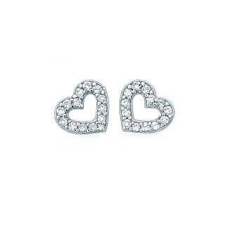 925 Silber Ohrringe Herz mit Zirkonia