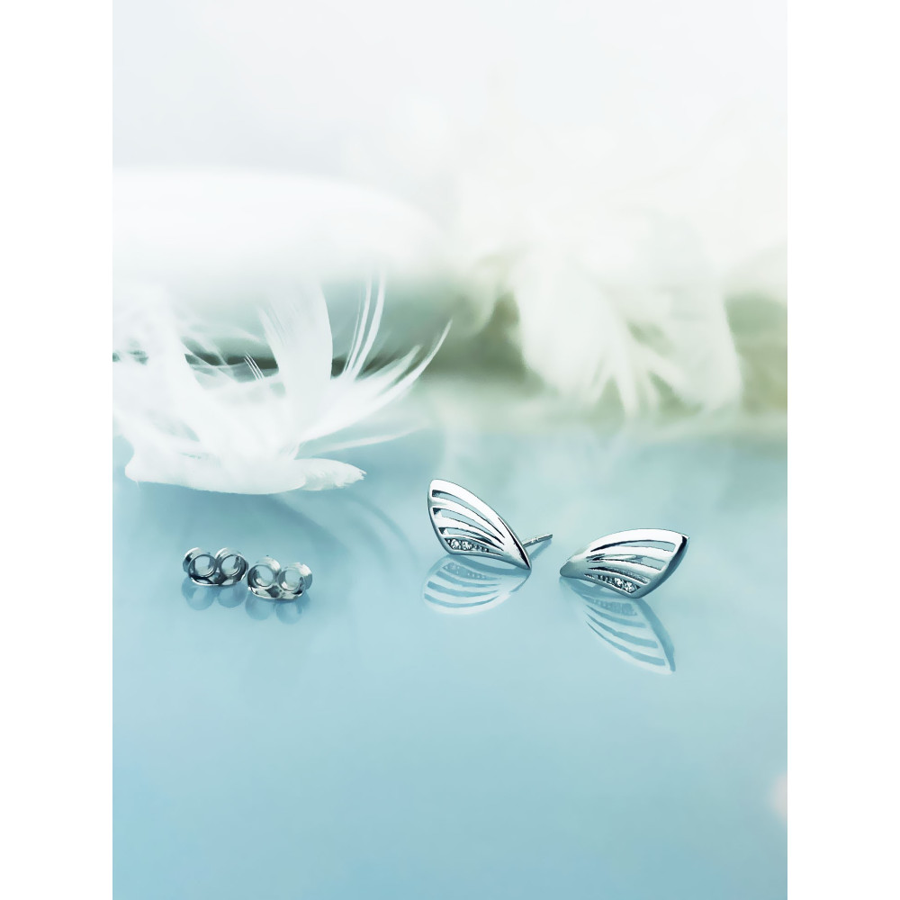 925 Silber Ohrringe Muscheln mit Zirkonia