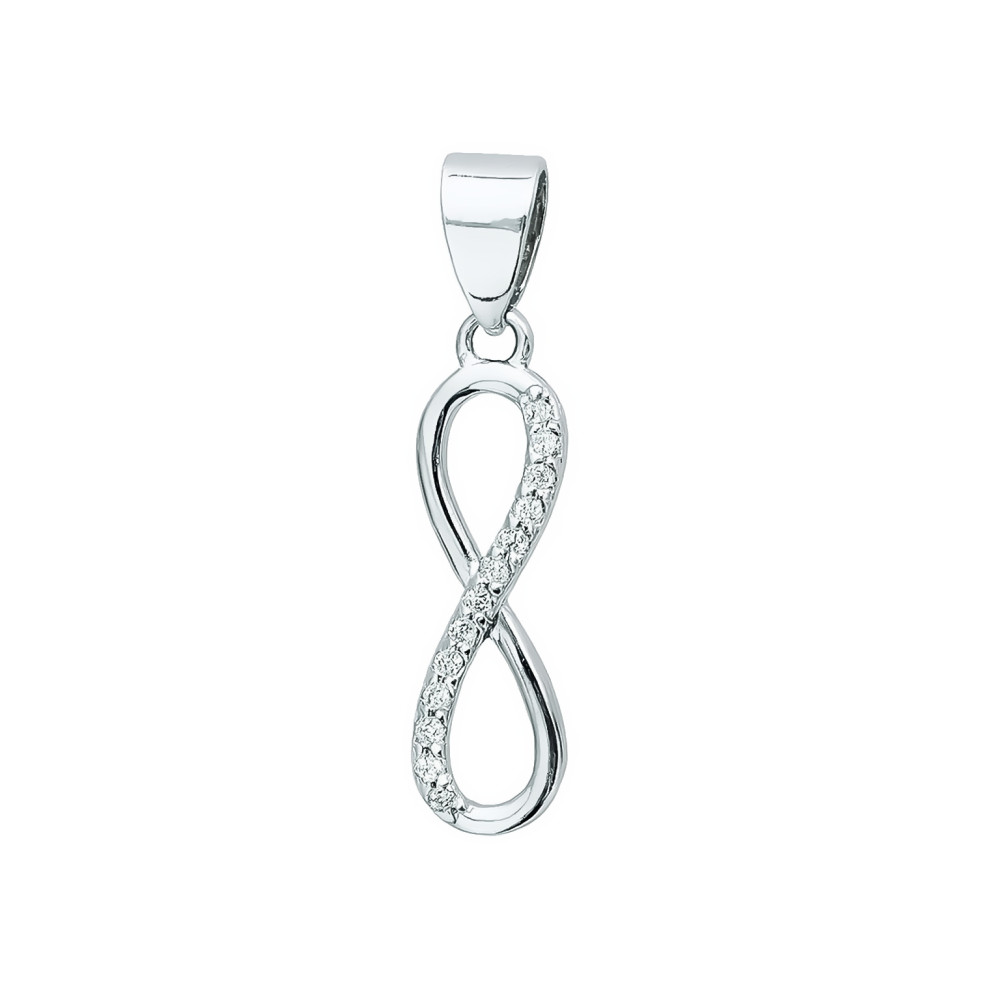 925 Silber Damen Medaillon Anhänger Infinity mit Zirkonia