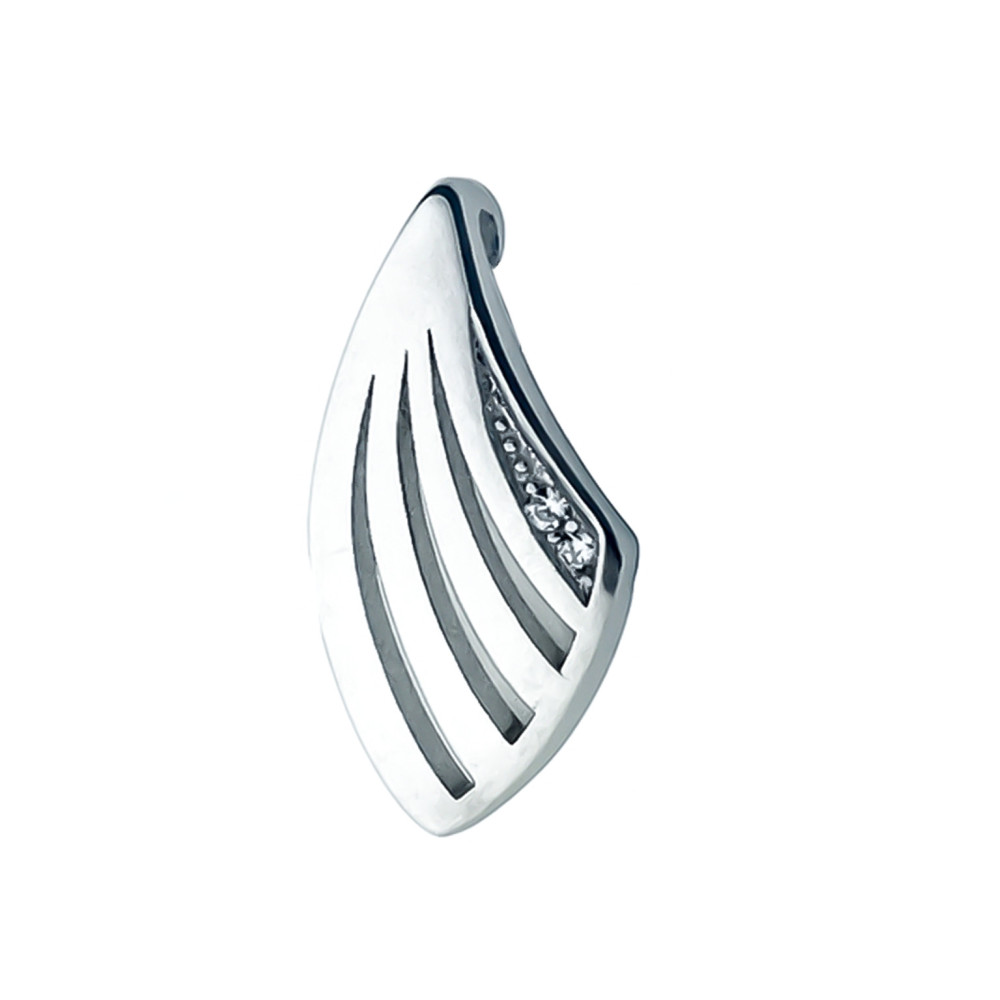 Silber Damen Medaillon Anhänger Muschel mit Zirkonia